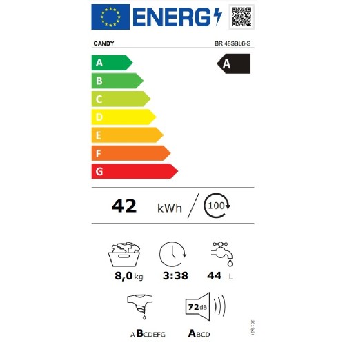 ΗΠΡ ΕΛΕΥΘ 60CM CANDY BR 48SBL6-S 8KG A-10% (SLIM / ΑΤΜΟΥ / Wi-Fi )